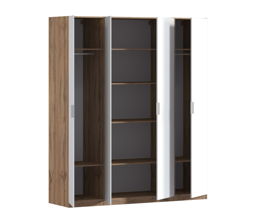 Для одежды, Шкаф четырехдверный Макс 2000 мм, вариант №3 (ЛДСП, корпус дуб вотан)