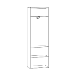 Шкаф для одежды Октава 13.338, серый графит, дуб золотой крафт