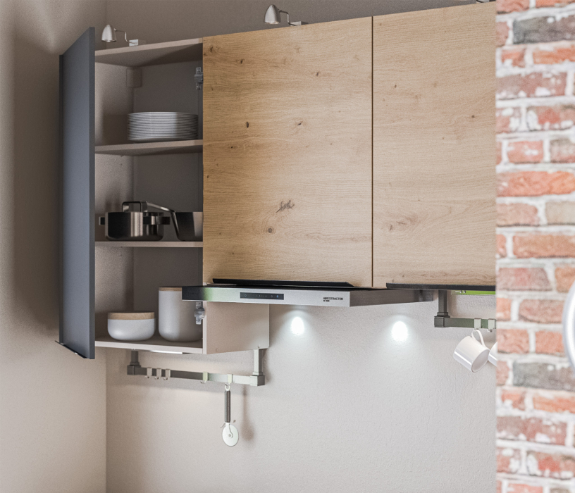 Кухонные гарнитуры, Кухонный гарнитур ЛОФТ Регина Песочный/Диамант серый, Дуб дикий 1,8 м ПОД КЛЮЧ