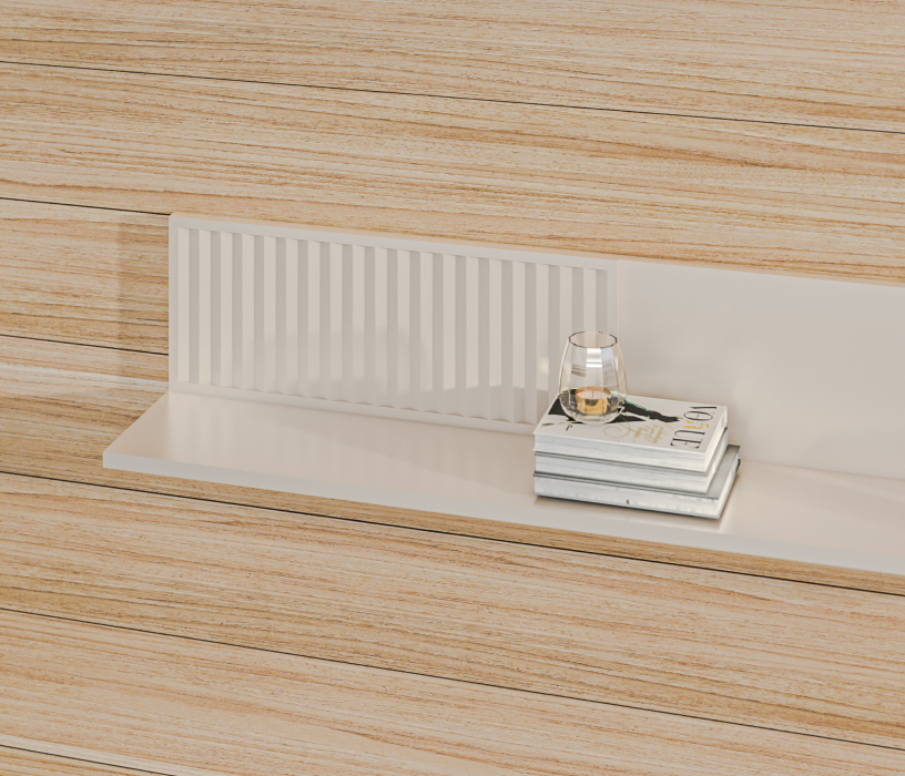 Настенные полки, Полка Турин СБ-3569 Кашемир серый,МДФ Кашемир