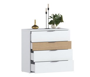 Комод Мальта СБ-3296 Белый/Дуб Гамильтон,МДФ Белый