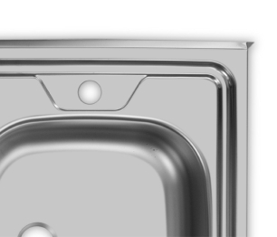 Мойка накладная 80*60 Правая в комплекте с сифоном и крепежом