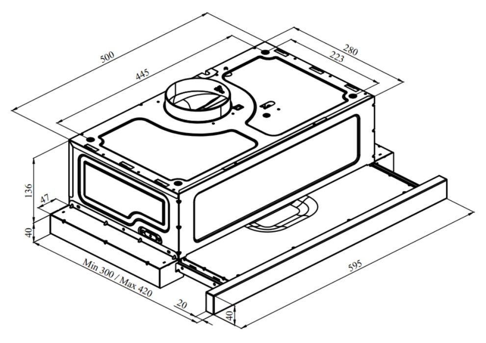 Вытяжки, Кухонная вытяжка Pixel Out Black 60