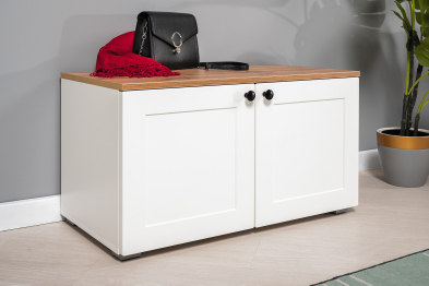 Тумба Остин 13.257, белая шагрень, дуб золотой крафт