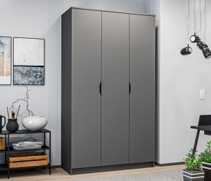 Шкаф 3 дверный Бруклин СБ-3347 Диамант серый