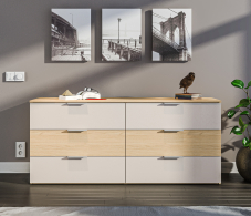 Комоды, Комод Афина СБ-3325 Дуб Винченца/Дуб Винченца,Кашемир серый