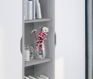 Шкаф 2 дверный Mika / Мика СБ-3273 Белый,Серый/Белый