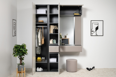 Тумба подвесная Сидней 16.156, антрацит, веллюто капучино