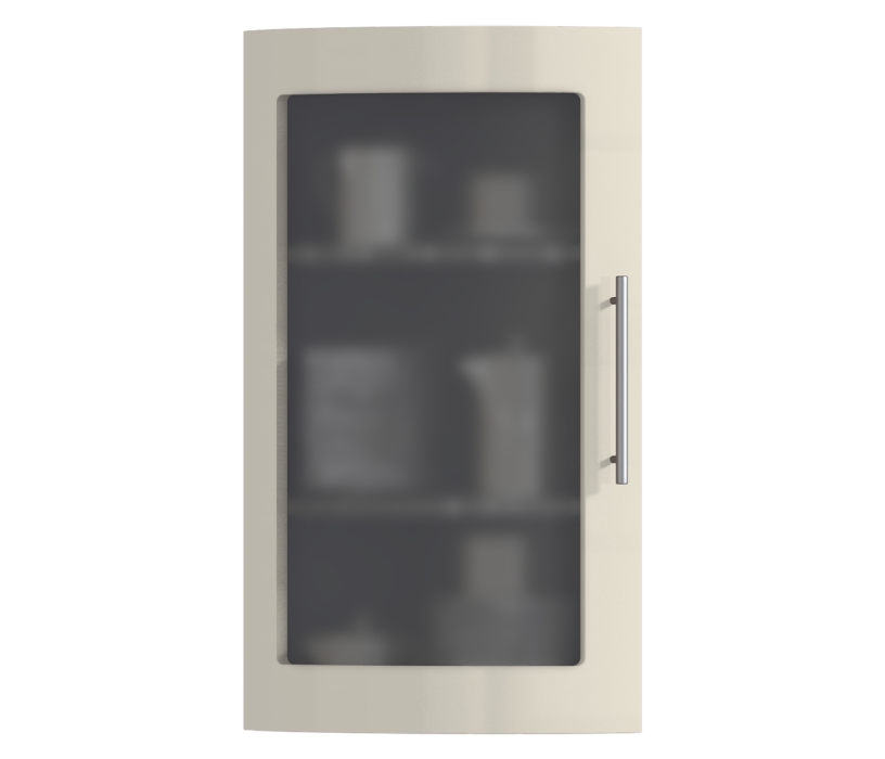 , Анна ФВГ-30 витрина гнутая Ваниль глянец