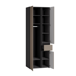 Шкаф комбинированный Сидней 13.18, антрацит, веллюто капучино