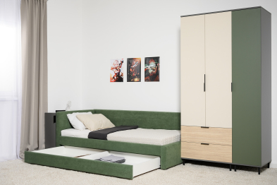 Шкаф Марвэл 16.317.03, темно-серый, сатин, плэйн, дымчатый зеленый