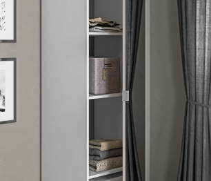 Шкаф-пенал МАКС 500  с зеркалом Белый/МДФ Белый матовый