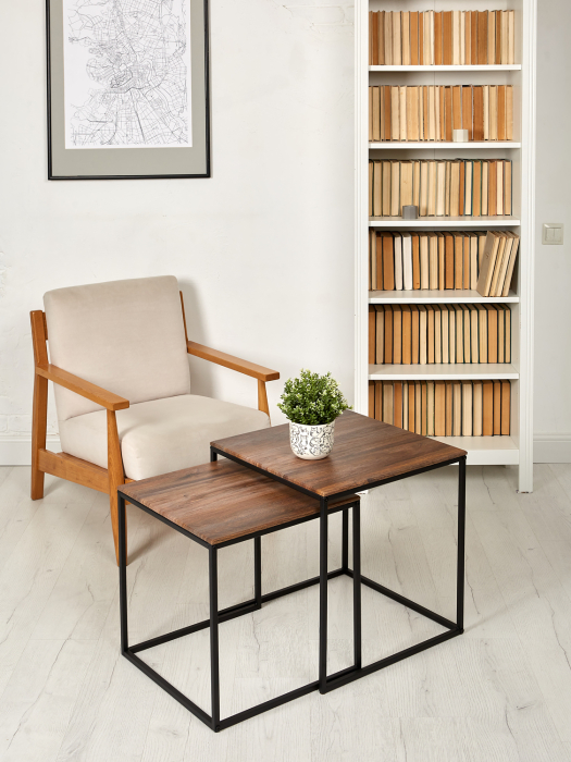 Журнальные столики, Комплект из двух квадратных журнальных столиков М002.0А52