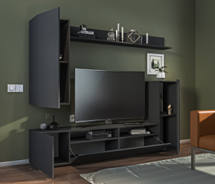 Стенка Медея СБ-3389 Диамант серый