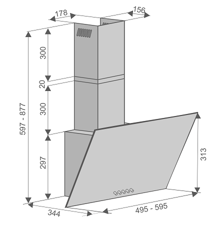 Вытяжки, Кухонная вытяжка Colibri White 50