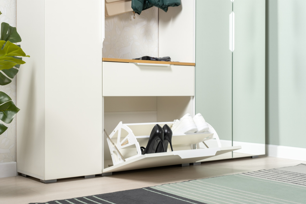 Для одежды, Шкаф для одежды Октава 13.338, белая шагрень, дуб золотой крафт