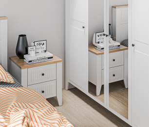 Тумба Монтана СБ-3548 Белый Альпийский,Дуб Гамильтон/МДФ Дуб Белый