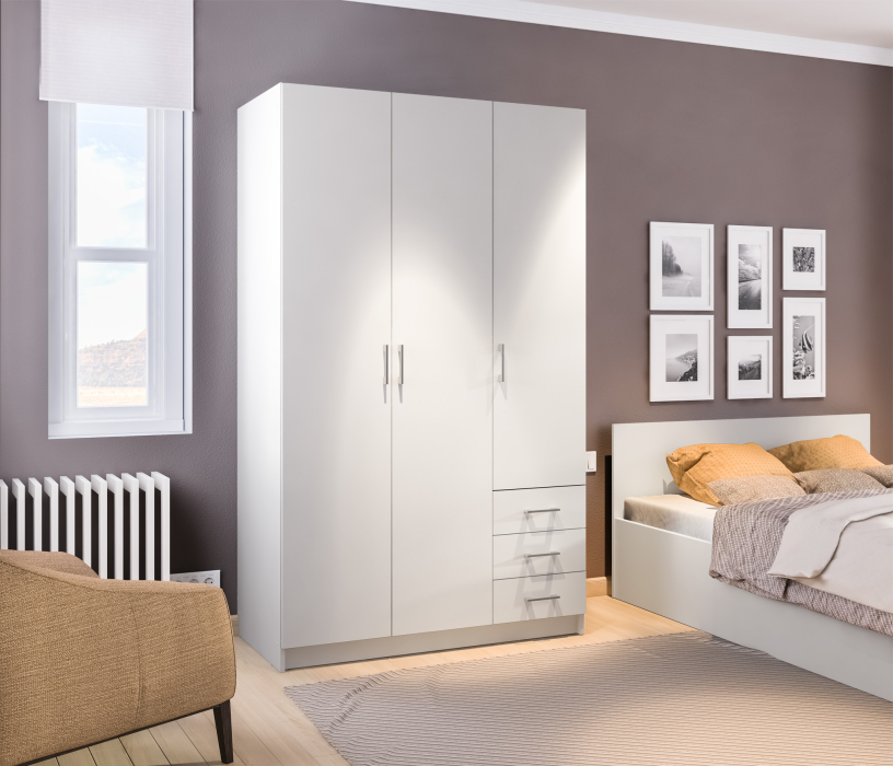 Для одежды, Шкаф 3 дверный Терра СБ-2797/1 Белый