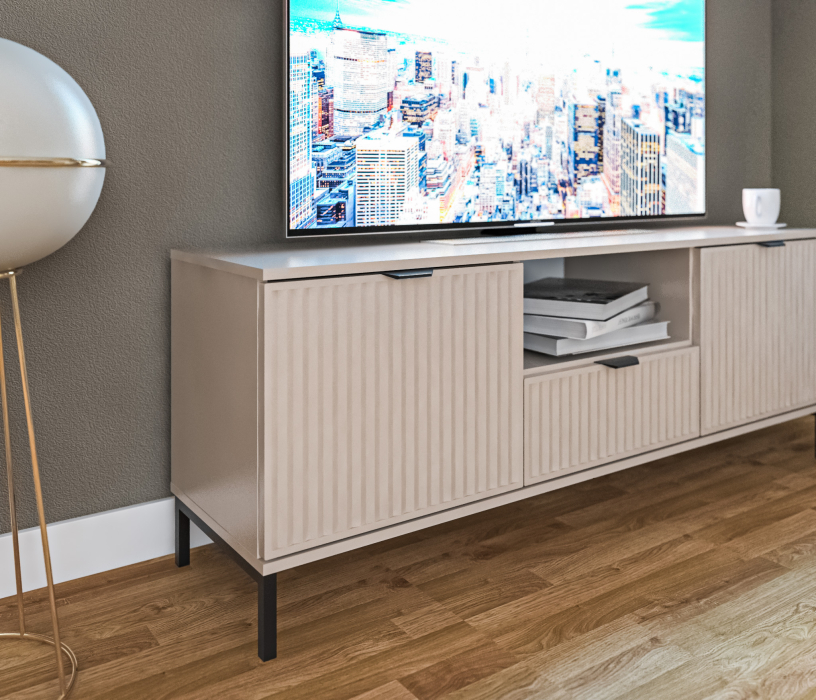 ТВ-тумбы, Тумба под телевизор Турин СБ-3572 Кашемир серый/МДФ Кашемир