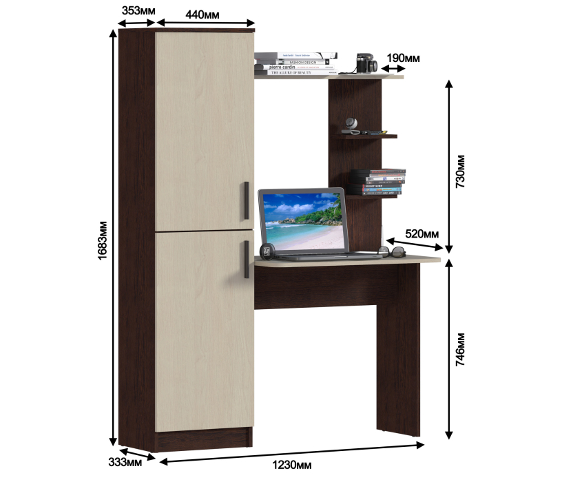 Компьютерные столы, Стеллаж со столом Тесса СБ-2737