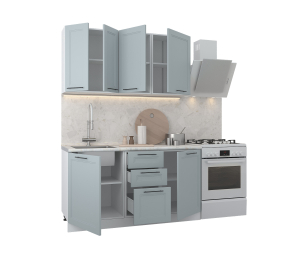 Кухонный гарнитур Регина Белый/МДФ Modern Серый 1,5 м