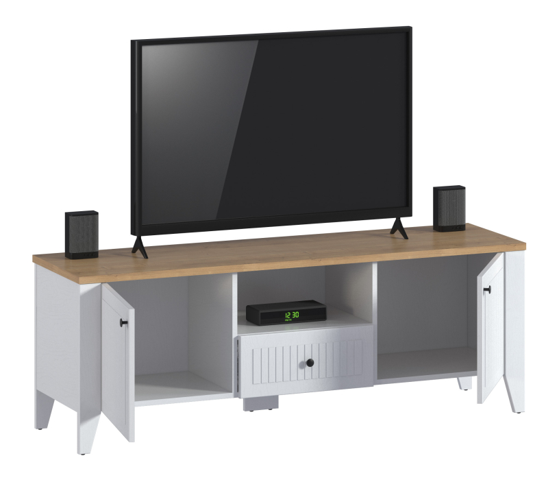 Стенки для гостиной, Набор для гостиной Монтана Белый Альпийский,Дуб Гамильтон/МДФ Дуб Белый