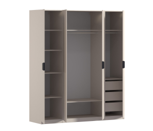 Шкаф четырехдверный Макс 2000 мм, вариант №4 (ЛДСП/МДФ)