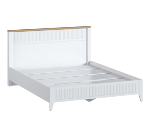 Кровать Монтана СБ-3550 Белый Альпийский,Дуб Гамильтон,МДФ Дуб Белый