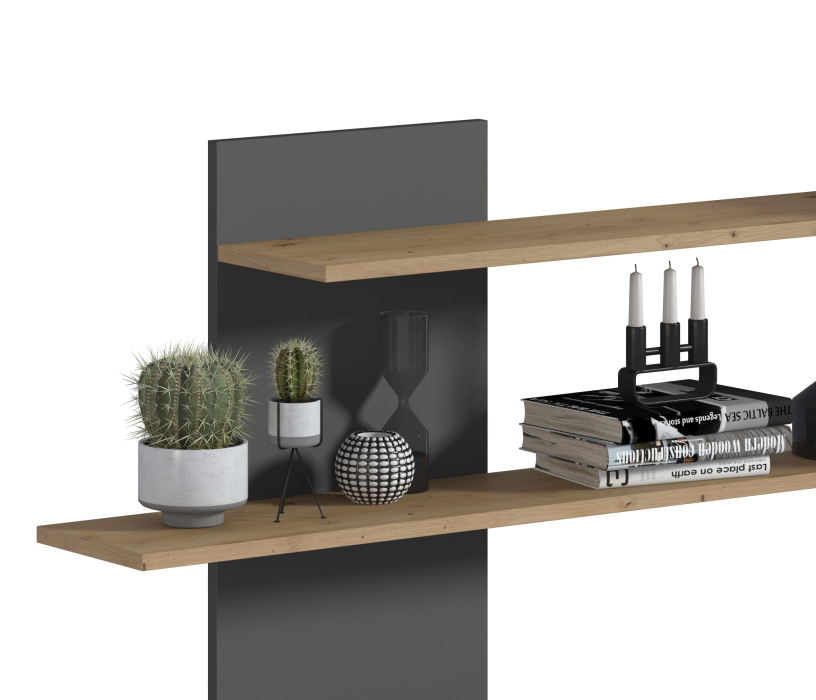 Стенки для гостиной, Стенка Лофт СБ-3411 Дуб дикий,Диамант серый/Диамант серый