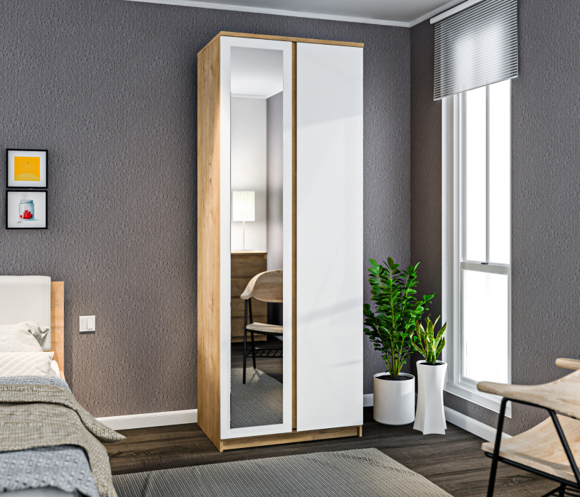 Для одежды, Шкаф 2-х дверный с зеркалом Веста СБ-2259