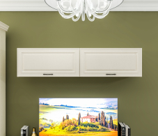 Настенные полки, Полка Гранд / Ливерпуль СБ-3517 Дуб Приморский Белый/МДФ Классика Светлый