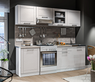 Кухонный гарнитур Натали Белый/МДФ Онденс/МетрополитанR5