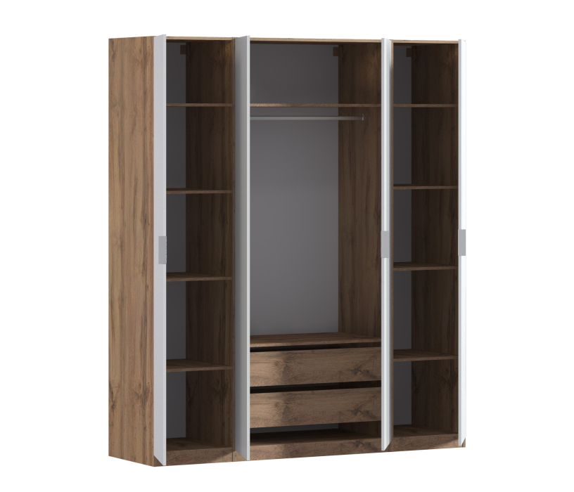 Для одежды, Шкаф четырехдверный Макс 2000 мм, вариант №1 (ЛДСП, корпус дуб вотан)