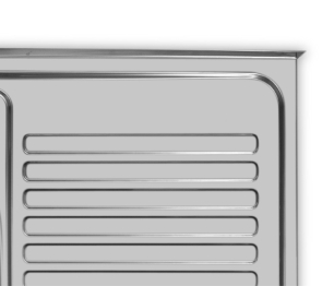 Мойка накладная 80*60 Левая в комплекте с сифоном и крепежом