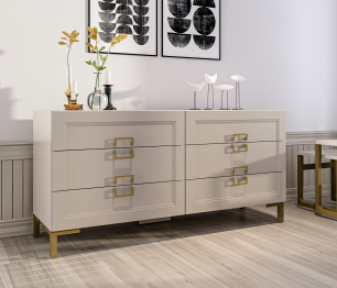 Комод Ассоль СБ-3435 Кашемир серый/МДФ Кашемир