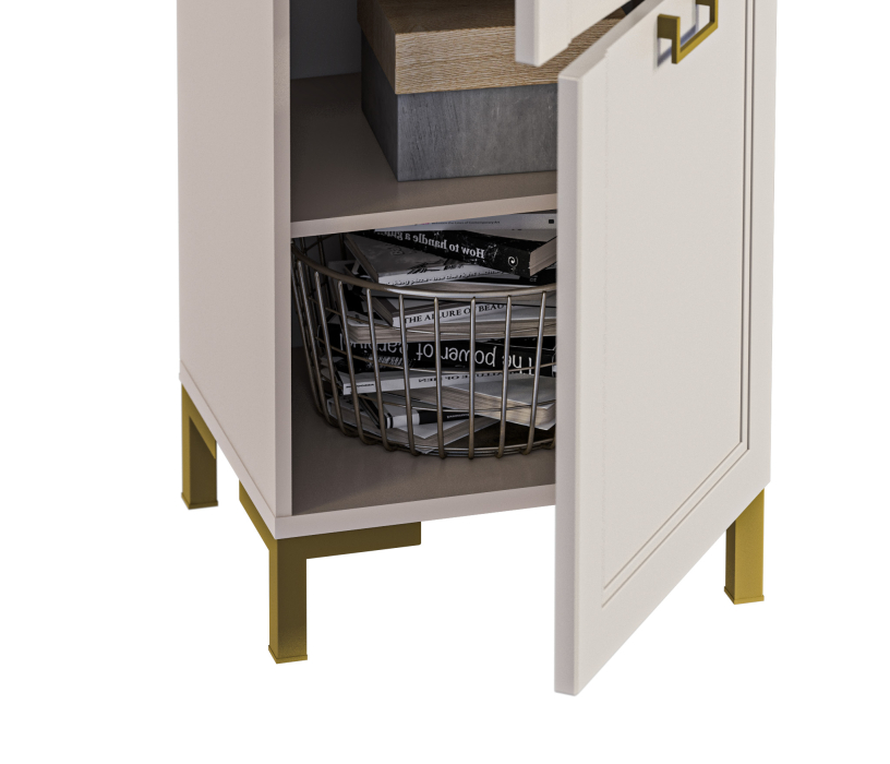 Шкафы пеналы, Шкаф-пенал Ассоль СБ-3430 Кашемир серый/МДФ Кашемир