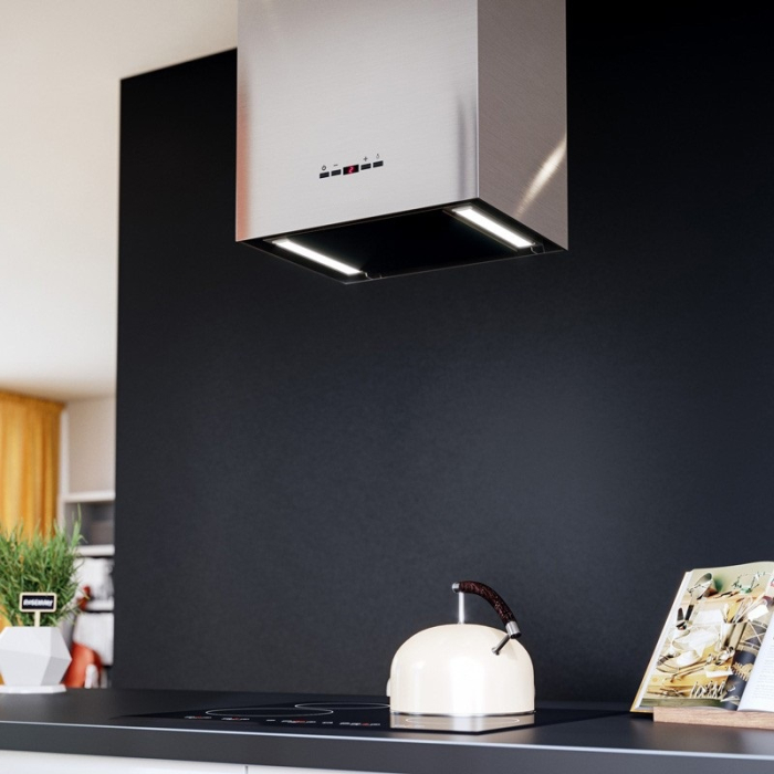 Вытяжки, Кухонная вытяжка Konigin Geometry Inox/Black Glass