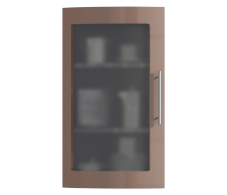 , Анна ФВГ-30 витрина гнутая Капучино глянец