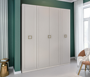 Шкаф Макс 4х дверный с фасадами Ассоль Кашемир серый