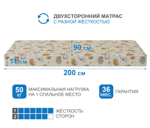 Матрас Здоровый сон-Мишутка 900х2000
