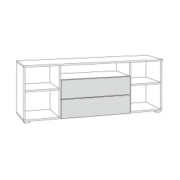 Тумба под ТВ Остин 16.47, серый графит, дуб золотой крафт