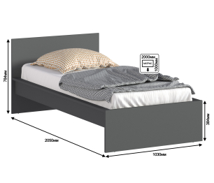 Кровать (900) Леон/Бруклин СБ-3366