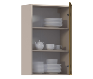 Навесной шкаф Регина РП-160 (Песочный/Витрина Золото)