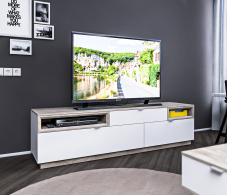 ТВ-тумбы, Тумба ТВ NAGOS СБ-3037 Белый Бриллиант,Дуб Риббек/Белый Бриллиант