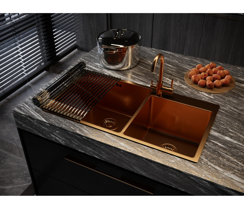 Кухонные мойки, Мойка универсального монтажа EMB-210 PVD Nano