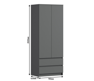 Шкаф 2 дверный с ящиками Леон СБ-3362