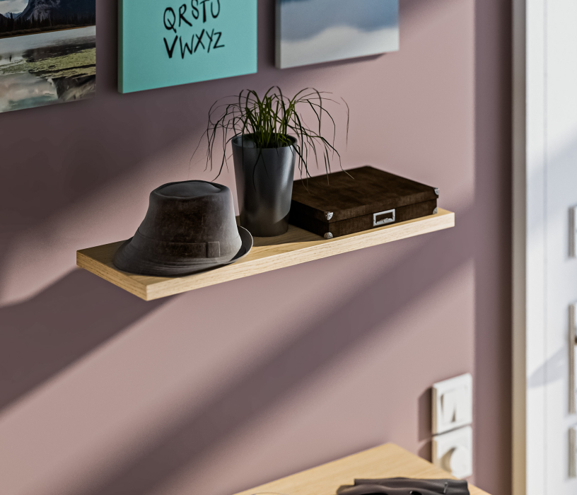 Настенные полки, Полка открытая Афина СБ-3316 Дуб Винченца