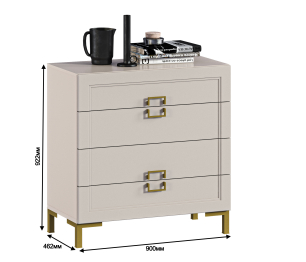 Комод Ассоль СБ-3434 Кашемир серый/МДФ Кашемир