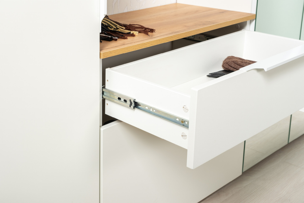 Тумбы, Тумба для обуви Октава 16.127, белая шагрень, дуб золотой крафт