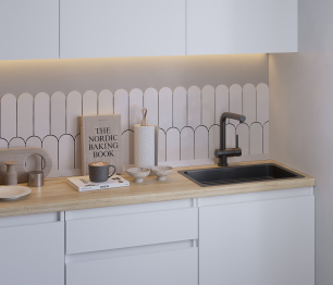 Кухонный гарнитур Леон прямой 180 см, белый